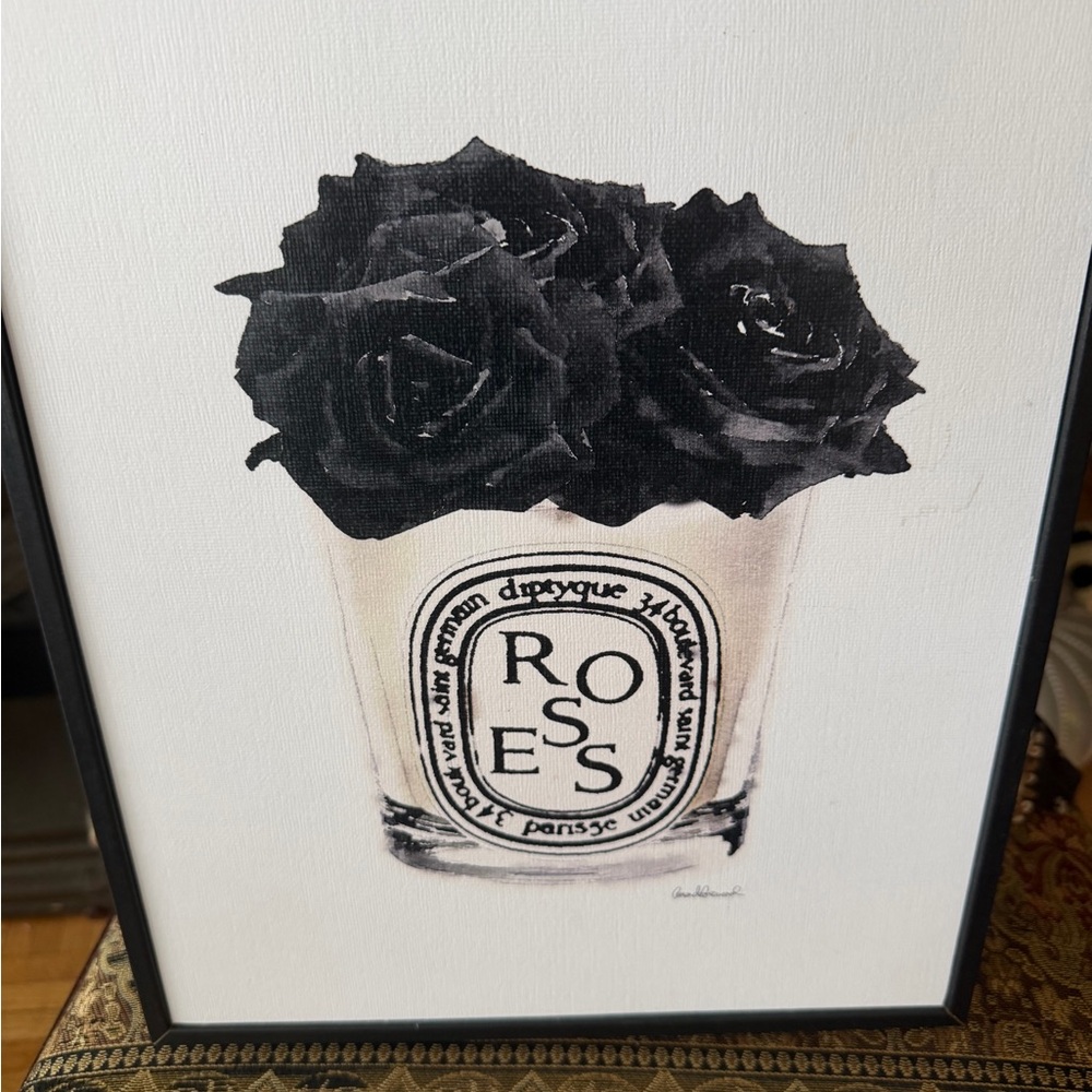 diptyque Black & Cream 'Roses' Candle Print